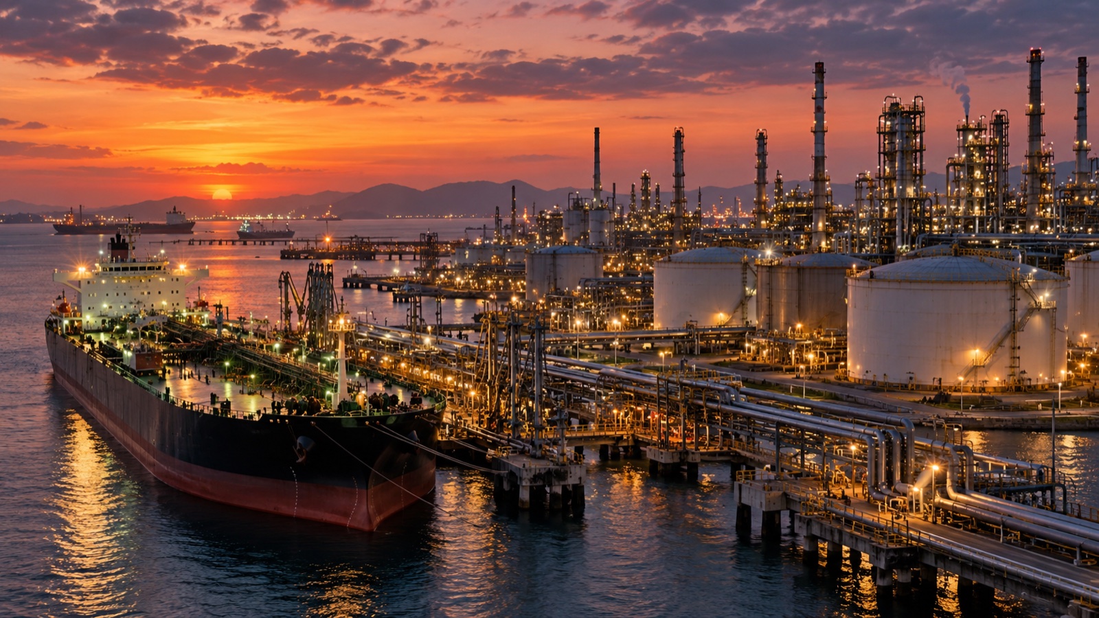 Terminal petrolier și rafinărie în activitate